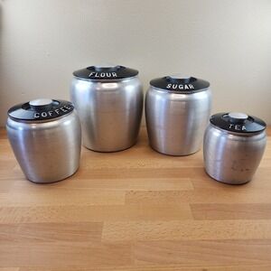 Vintage Mid Century Kromex Aluminum Canister Set